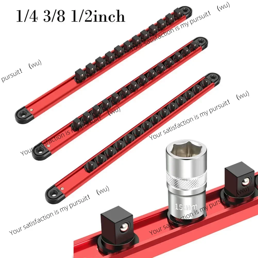 360 ° Rotary Magnetic Receptacle Organizer 1/4 3/8 1/2 Inch Receptacle Rail Bracket for Hand Tools, Wrenches, Accessories