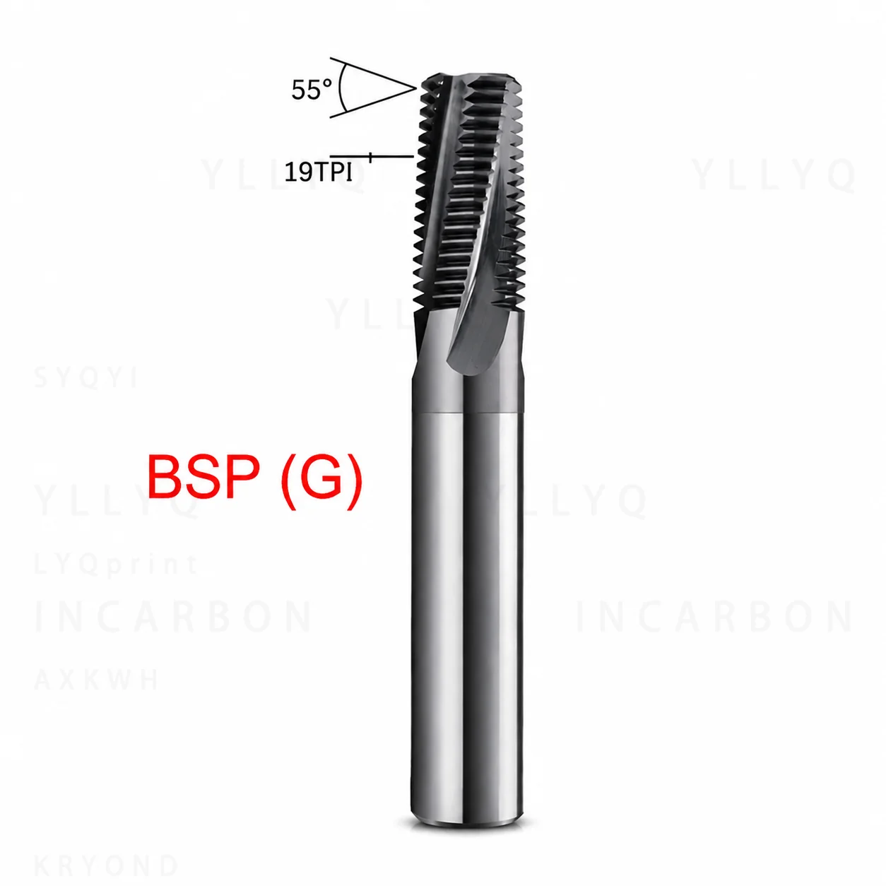 CNC 55° BSPT RC BSP G 60° NPT Solid Carbide Thread Milling Cutter Tungsten Steel Full Tooth 1/16 1/8 1/4 3/8 for Superalloy