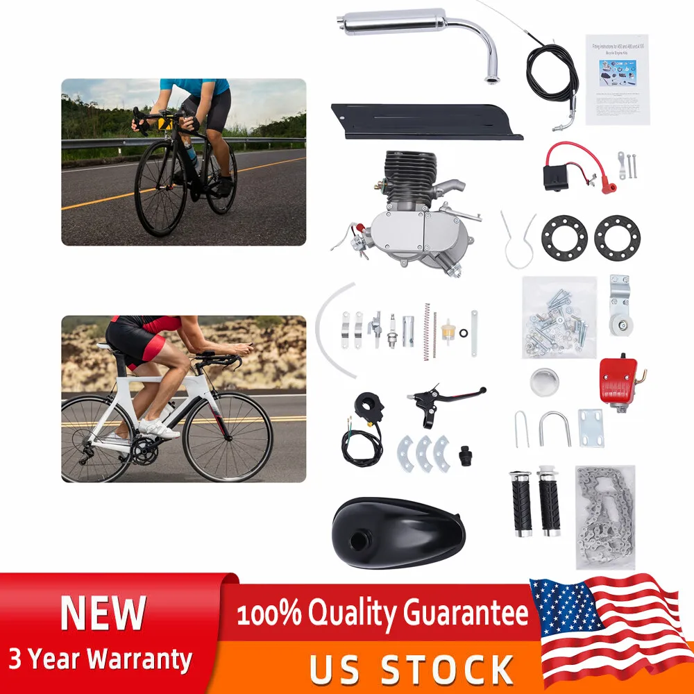 

2024 Full Set 100cc 2 Stroke Bicycle Motor Kit Bike Motorized Petrol Gas Engine