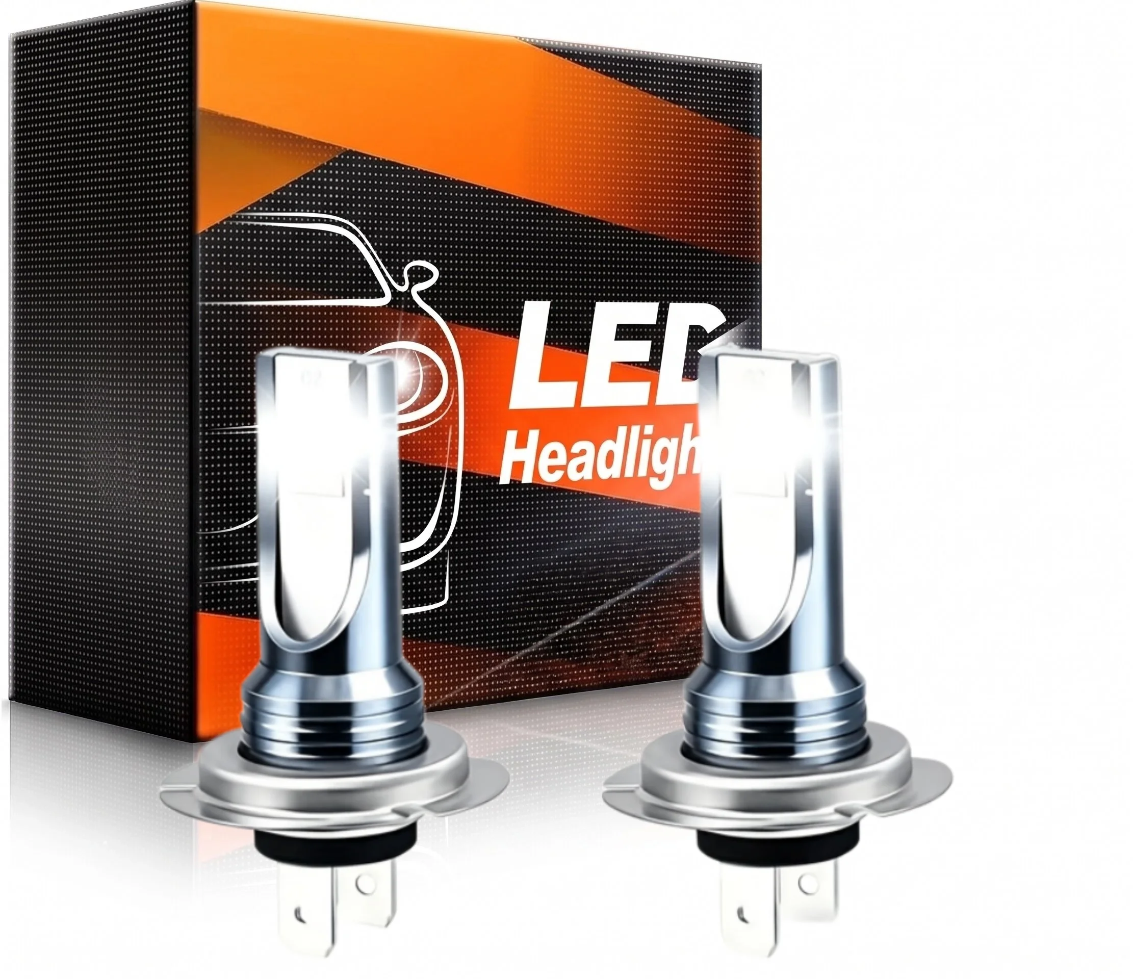 2pcs H7 LED Headlight Super Bright 6000K White, High/Low Beam Replacement with , Fit for, Trucks, Motorcycles