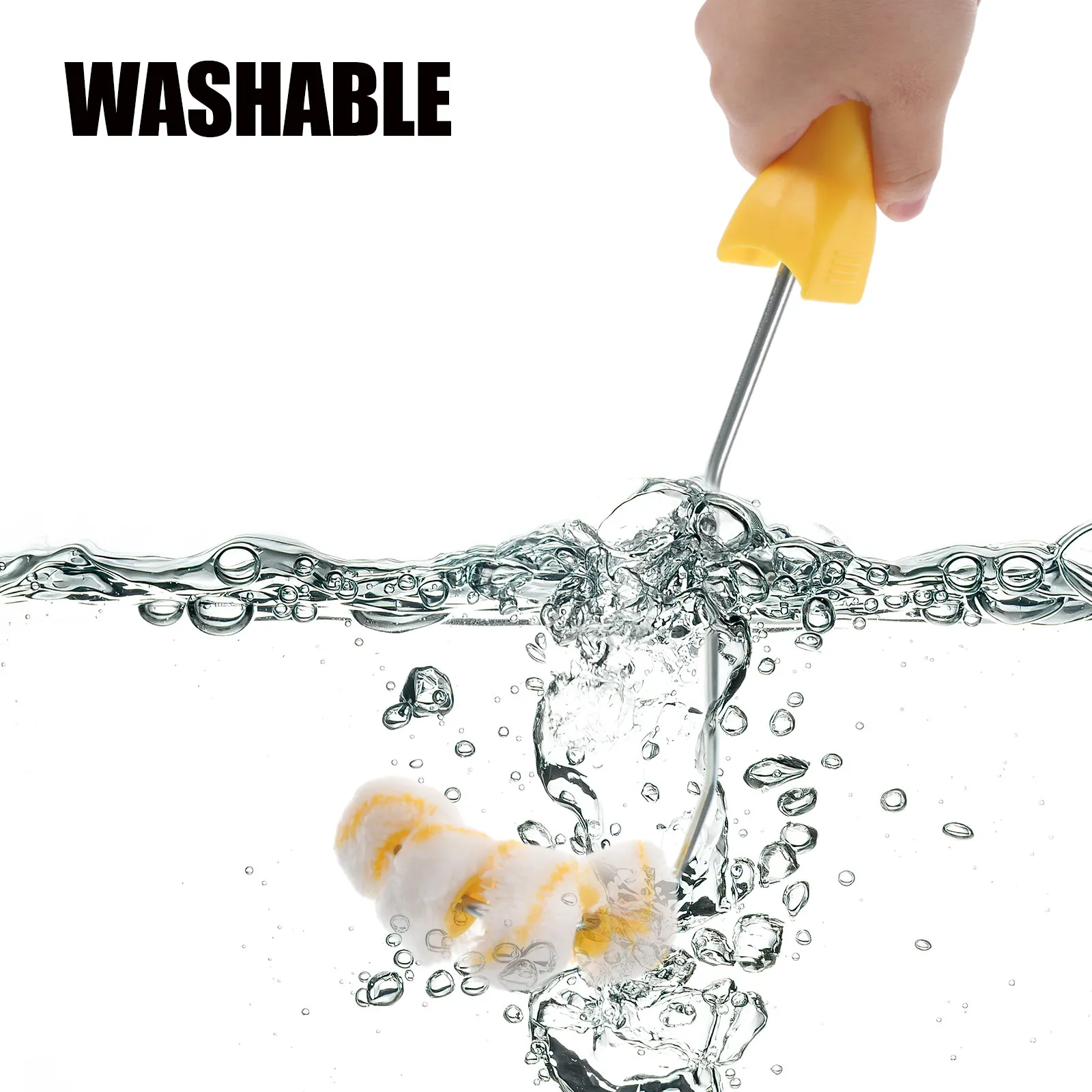 1Pcs Wheels Tube Roller Brush Premium Paint Roller Set for Pipes Tubing Firefighting Painting Smooth Finish Washable