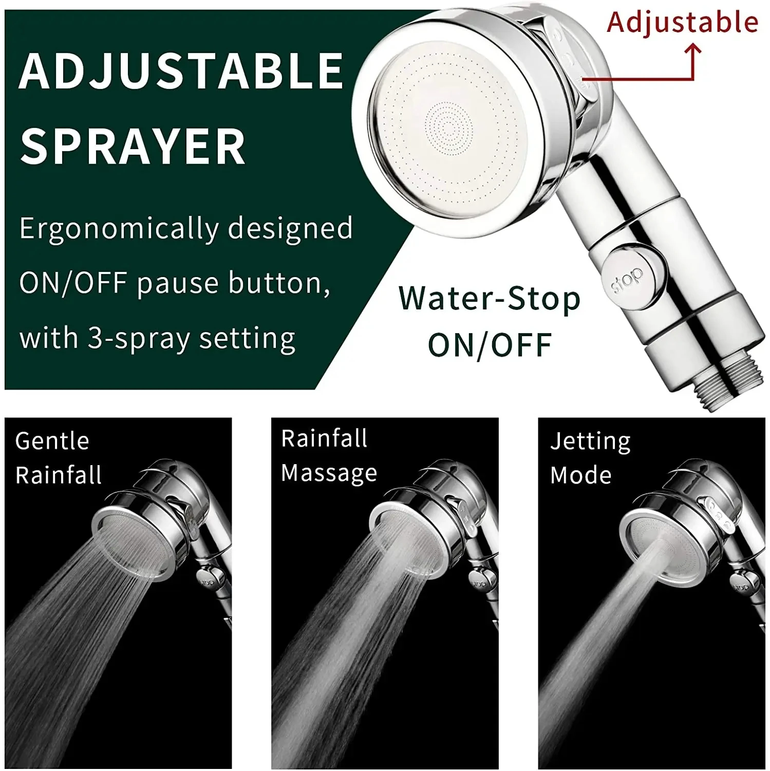 New 3 Mode Bidet Faucet External Shower Head Bathroom Kitchen Basin Tap Adapter Splitter Set Water Diversion Shower Beauty Salon