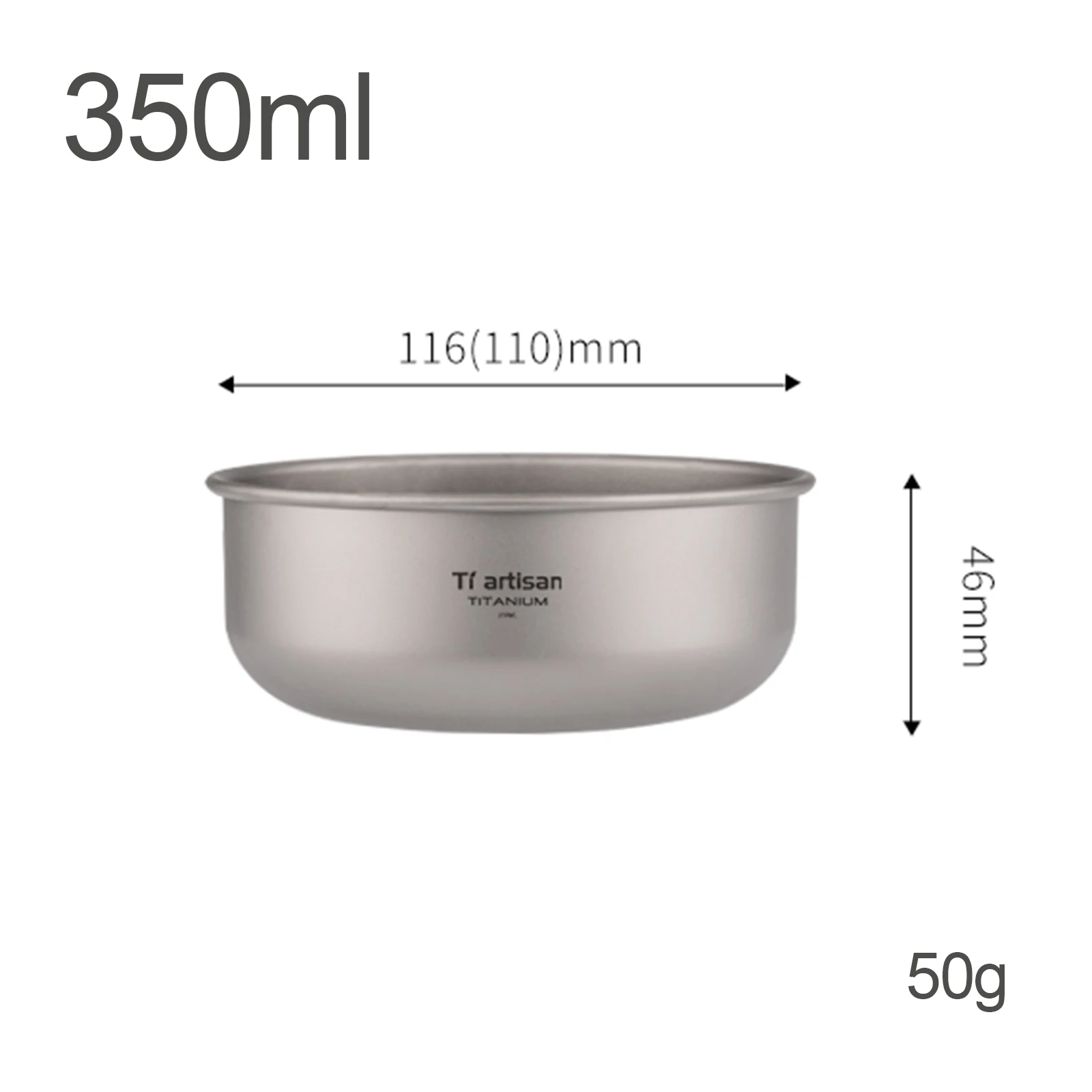 أدوات مائدة من التيتانيوم عالية الجودة لاحتياجاتك الخارجية، وعاء مقاوم للخدش وخفيف الوزن بأحجام متعددة