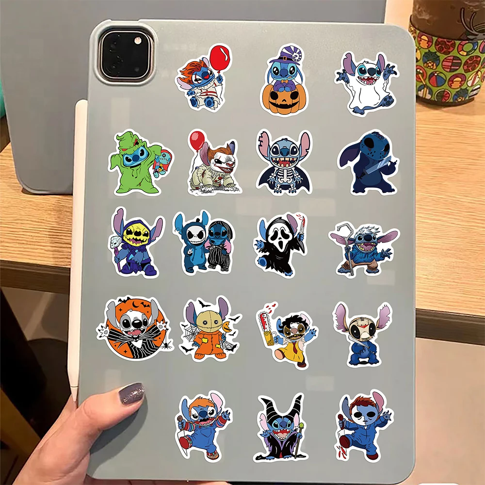 10/30/50pcs Funny Disney Stitch Mixed Horror Character Stickers Cartoon Halloween Graffiti decalcomanie Sticker per telefono diario Laptop