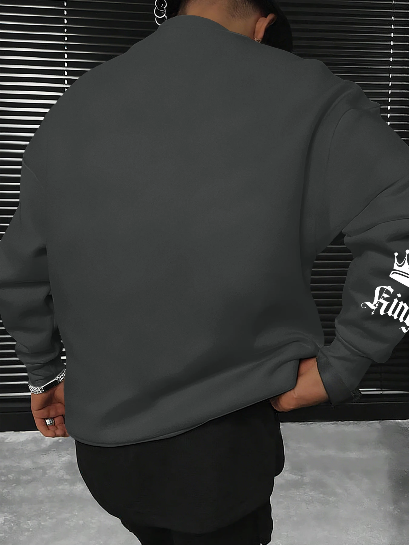 Herren Streetwear Rundhals-Sweatshirt San Francisco Krone Buchstabendruck Polyester Casual Pullover S-XXL – Detail 7