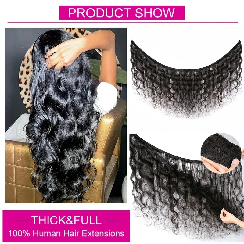 Indian Remy Body Wave 28 30 34 Inch Raw Virgin Unprocessed 100% Human Hair Water Wavy Extensions 1/3/4 Bundles Deal Extensions