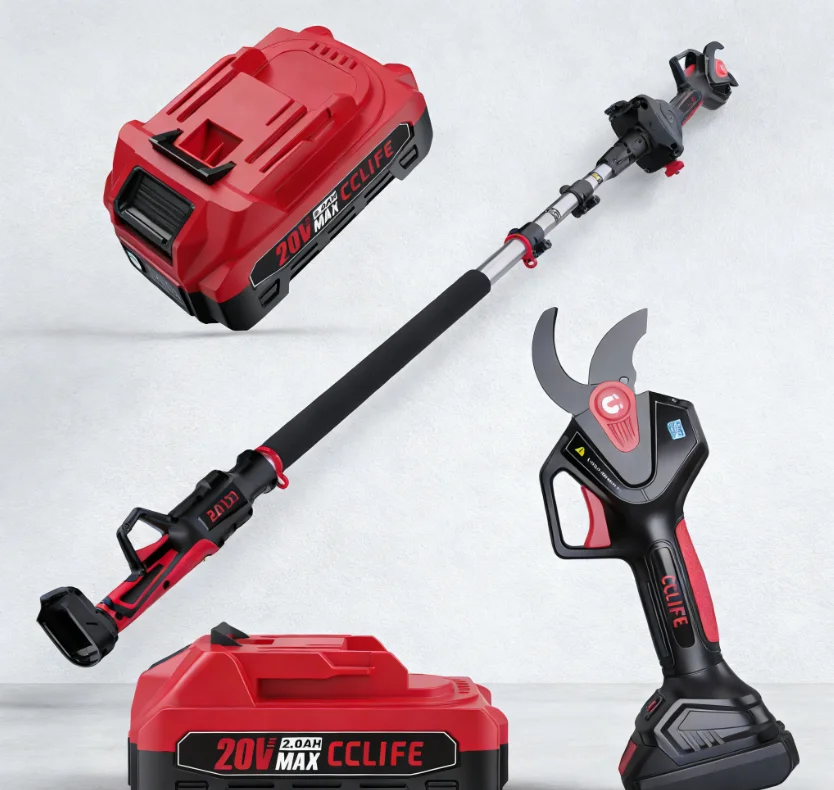 

Electric pruning shears, battery pouch, steel blade, non-slip handle, suitable for residential and light commercial use