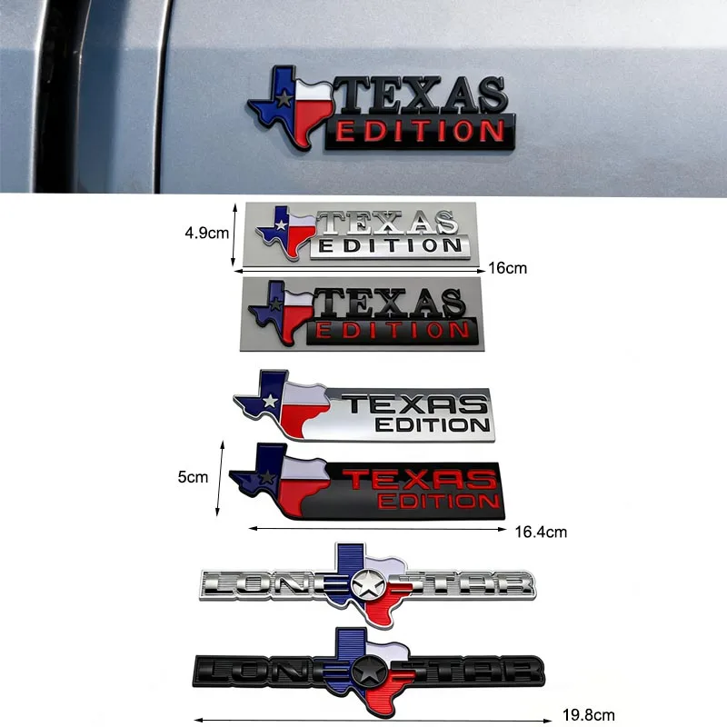 3D ABS TEXAS Decorative Sticker For off-road Vehicle FJ Land Cruiser Raptor Wrangler Body Modification Accessories