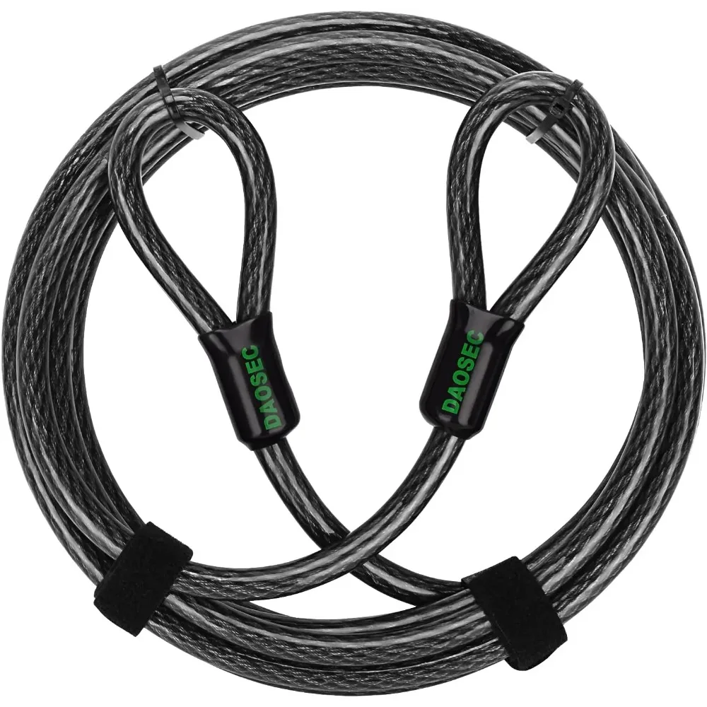 

Кабель безопасности усиленный, устойчивый к порезам, 15 футов x 1/2 дюйма | Гибкая стальная проволока в виниловой оплетке с петлями