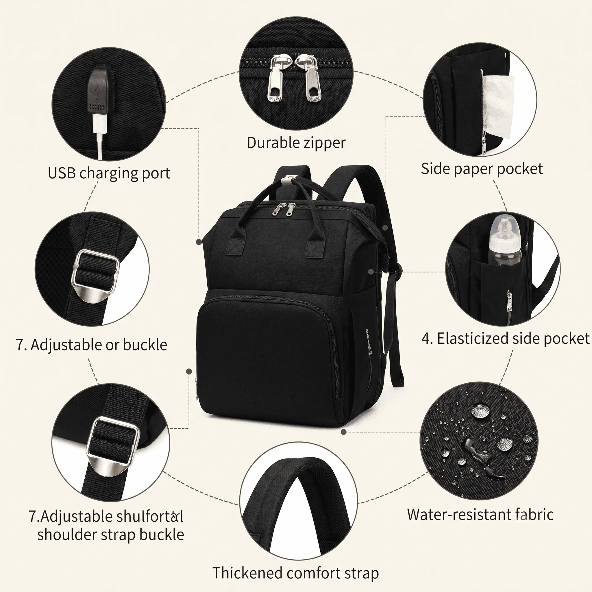 Mochila Pañalera Multifunciona - Baby Nursery Hamper reseña y precio