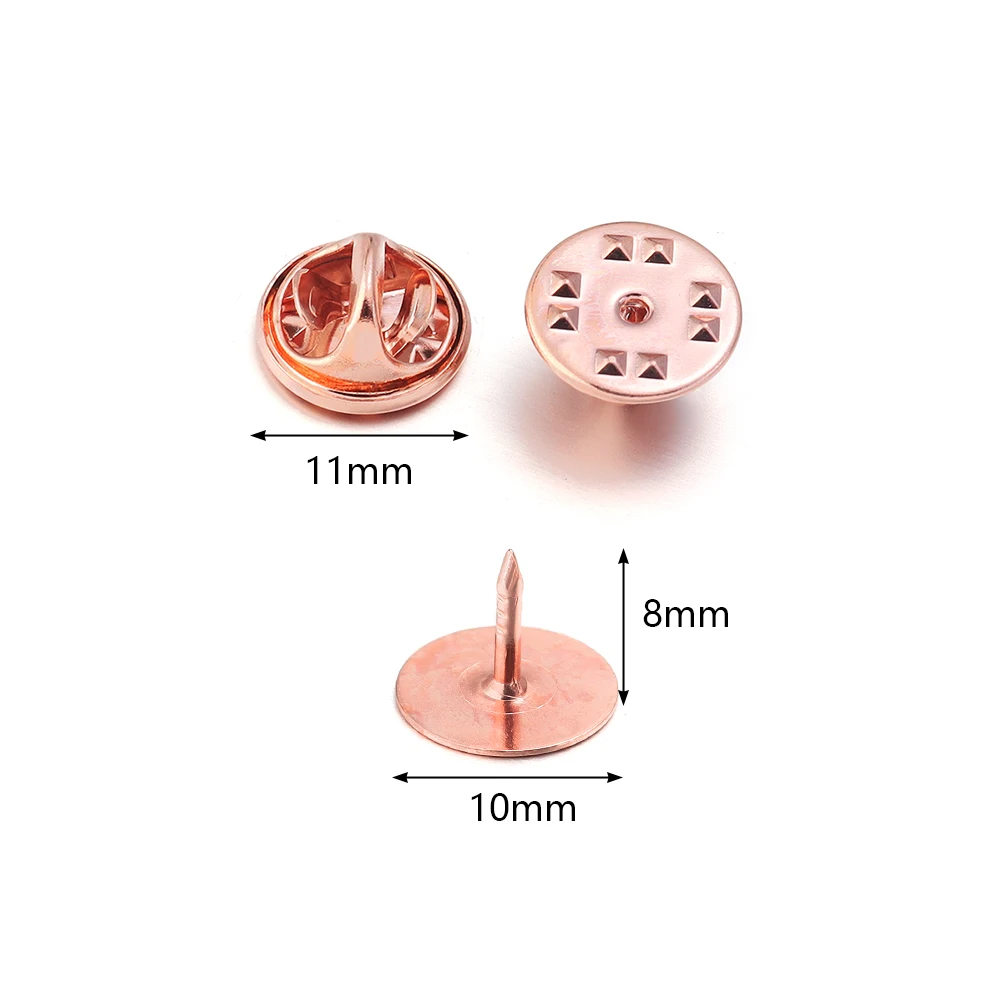 20sets Metal Locking Pin Back Brooch Badge Holder Copper Brooch Butterfly Clasp Pin Cufflinks Lapel Base For DIY Jewelry Making