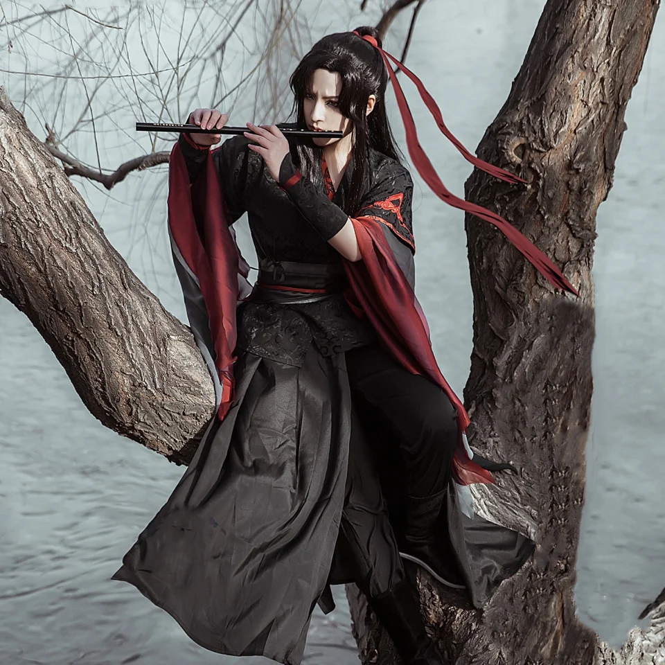 Mdzs Wei Wuxian Mo Xuanyu ชุดคอสเพลย์ผู้หญิง Mo Dao zu MO Xuanyu Han เสื้อผ้า Wei Wuxian COSPLAY Wei Wuxian Han Dress FLUTE