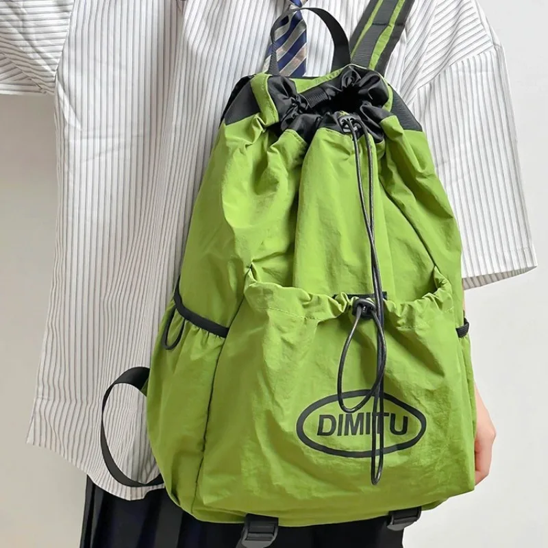 Drawstring Backpack Men Women Large Capacity Sports Outdoor Hiking Travel Backpack Lightweight Waterproof Breathable Drawstring