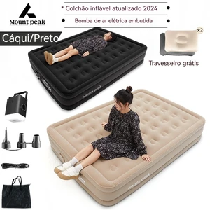 Interior colchão de ar Glamping Mats, PVC inflável dormir colchão, luxo 2 pessoa Camping Bed Mat, bomba embutida, esteira grossa 10 principais vendas colchonete de camping solteiro - №4