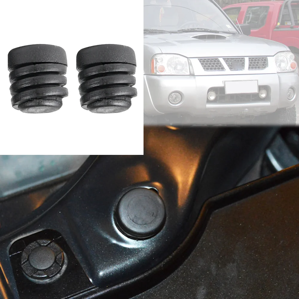 2Pcs For Nissan Navara D22 D40 1997 - 2015 NP300 Suzuki Equator Car Bonnet Grommet Mount Sleeve Hood Cushion Insulator Rubber