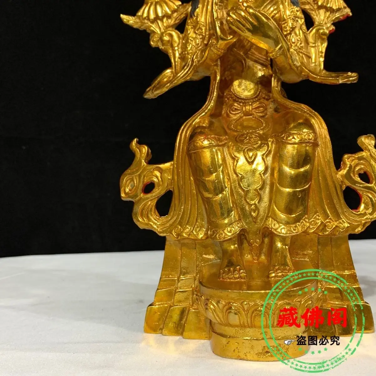 One-foot Maitreya pure copper Tibetan Buddha tantric household 10-inch gold-plated ornaments home Guanyin