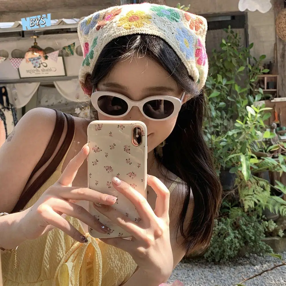 

Elegant Hair Band Knitted Headband Flower Floral Women Hair Scarf Beach Headwear Pastoral Triangle Turban Girls