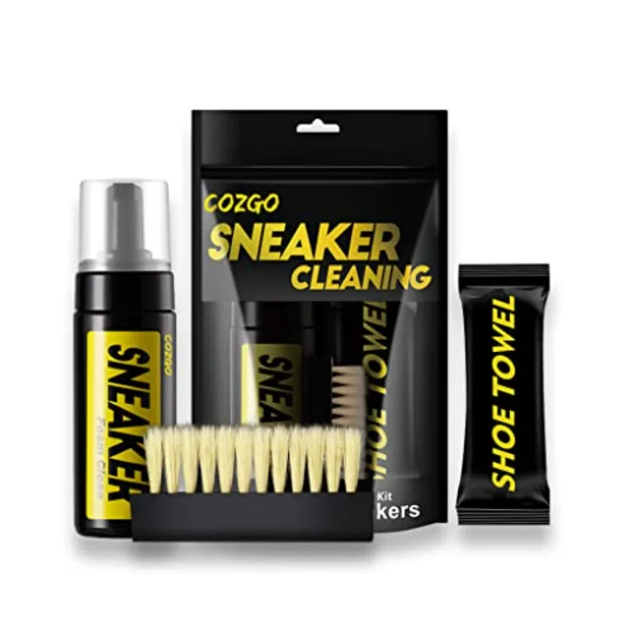 

COZGO Shoe Cleaner Kit for Sneaker, Water-Free Foam Sneaker Cleaner 5.3Oz with Shoe Brush and Shoe Cloth, Work on Most Shoes