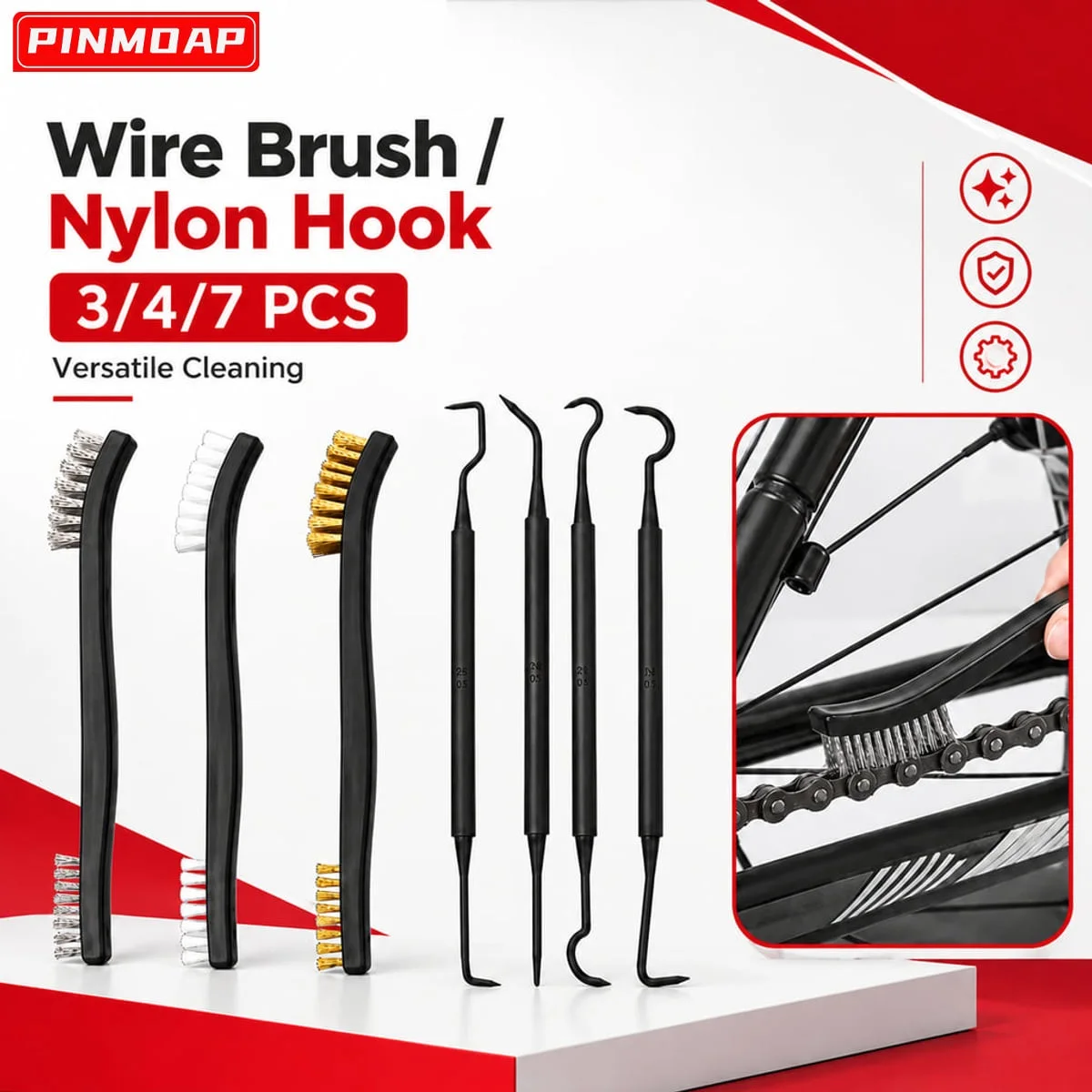 PINMOAP Detail Cleaning Brush Pick Set Dual-Ended Slim Design for Dust Debris and Stubborn Grime in Tight Gaps