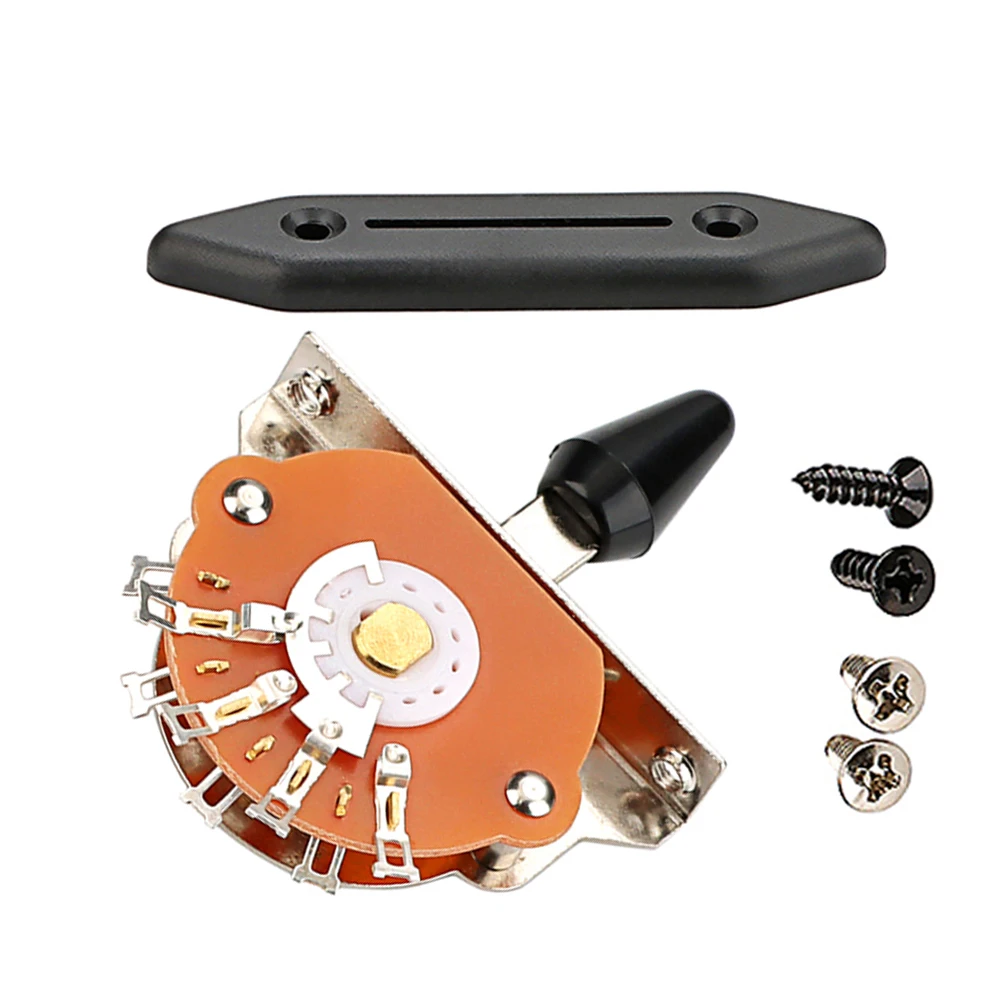 

1Set Guitar Switch Accessories Alloy 5-Way Lever Switch Pickup Selector Replacement Guard Plate for Electric Guitar Upgrade