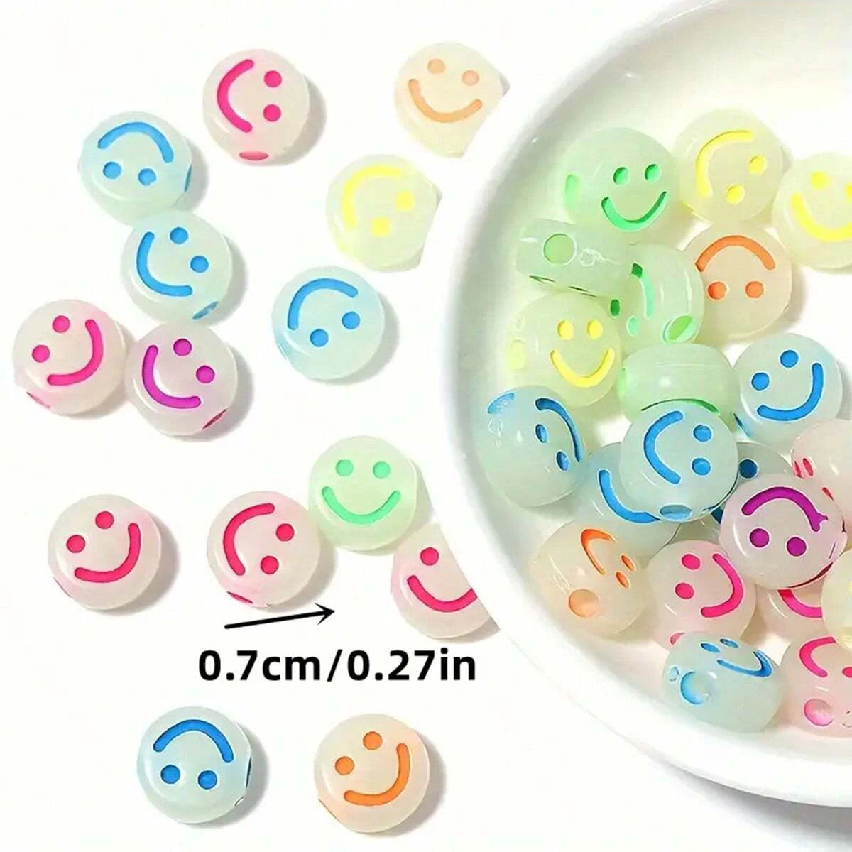 600pcs Glow Dark Acrylic Beads for DIY Jewellery Making