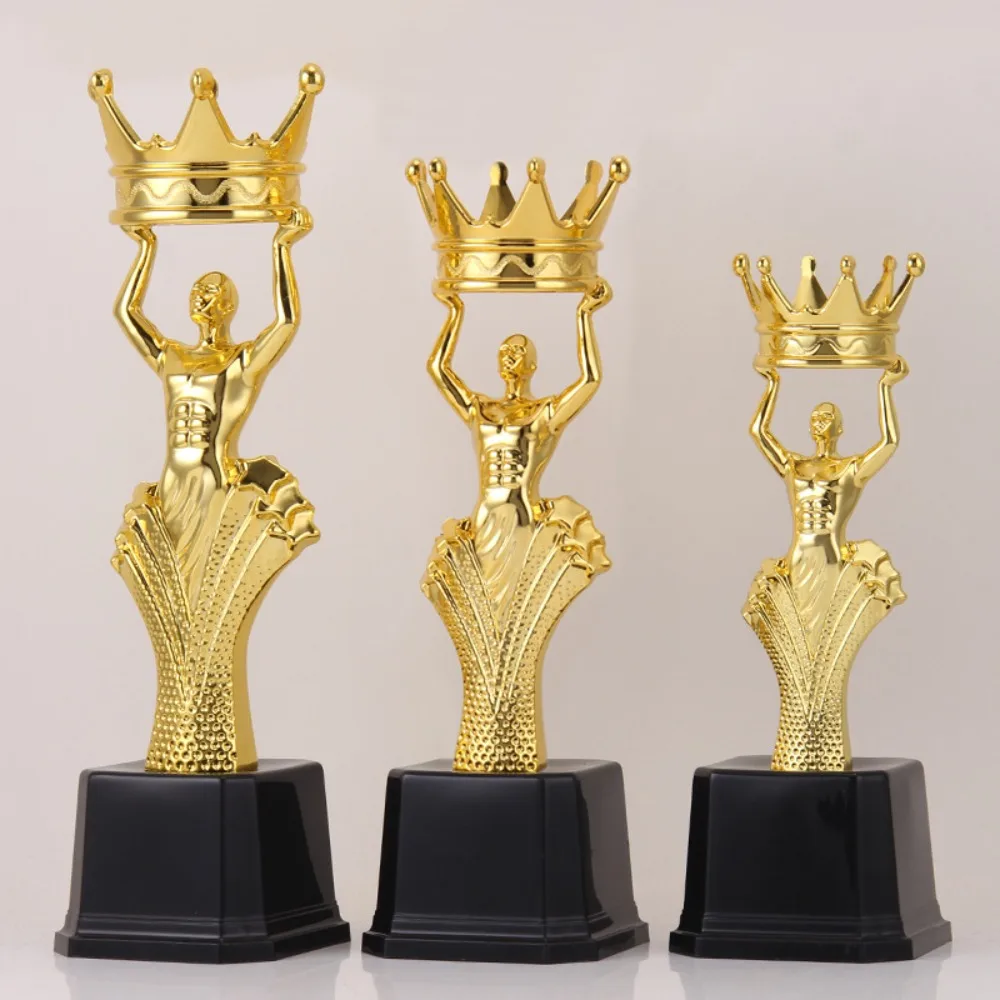 Plastic Award Trophy Crown Golden Winner Award Trophy Toy Singing Dancing Competition Craft Souvenirs Reward Prize Cup