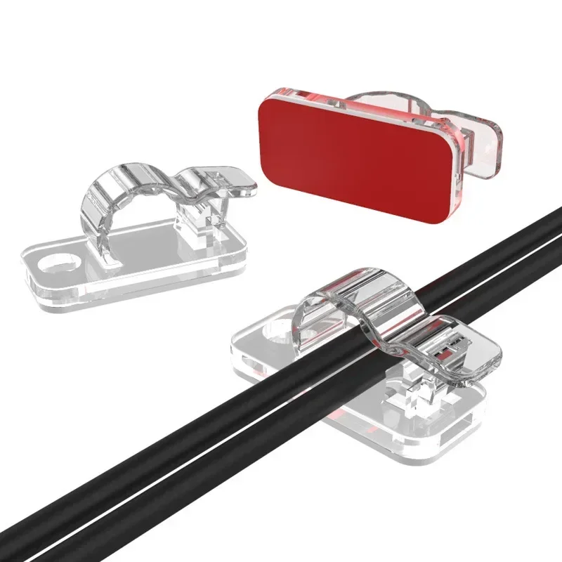 USB Cable Organizer Clips Wire Winder Holder Earphone Mouse Cord Clip Protector Management Adhesive Hooks Desk Clamp