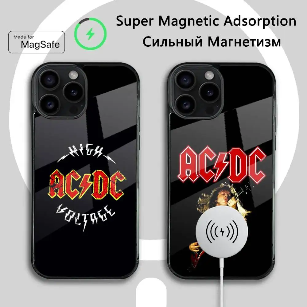 

ACDC Rock Phone Case For iPhone 16 15 14 13 12 11 Plus,Pro,Max Mini Magsafe Magnetic Wireless Charging