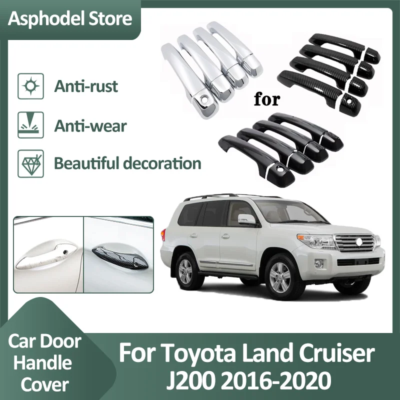 Maçaneta de porta Tampa Guarnição para Toyota Land Cruiser J200 200 Roraima Facelift 2016 ~ 2020, Atuo Exterior Adesivos de Proteção
