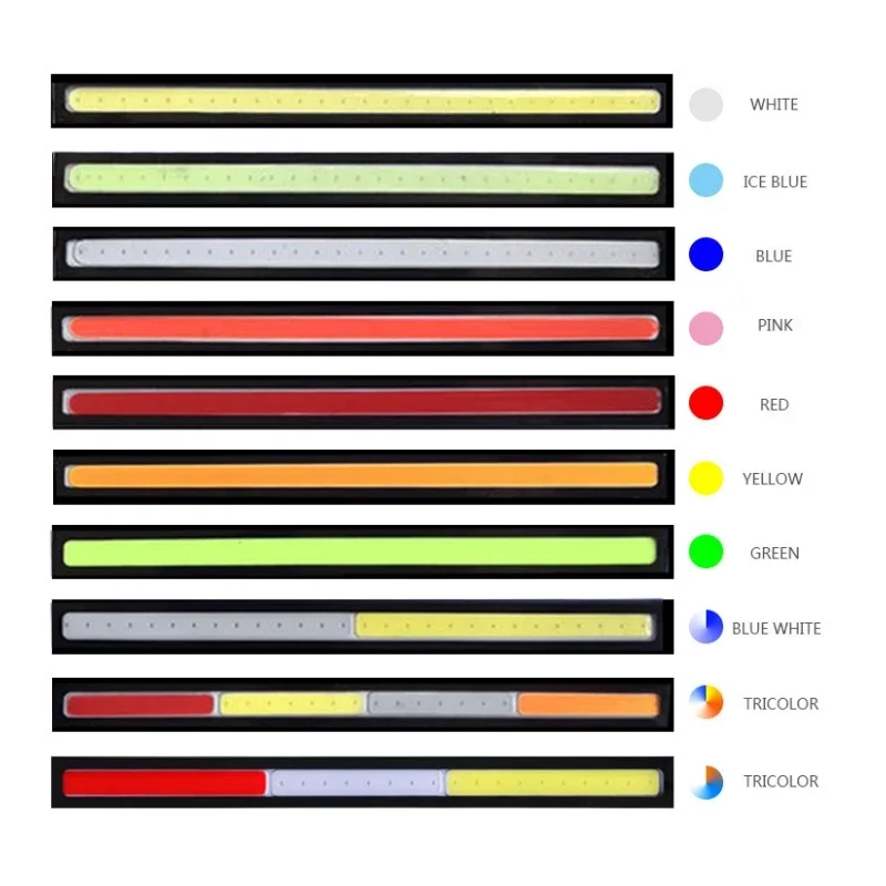 2*17cm biało-niebieski czerwony COB jasny samochód DRL kierunkowskaz LED