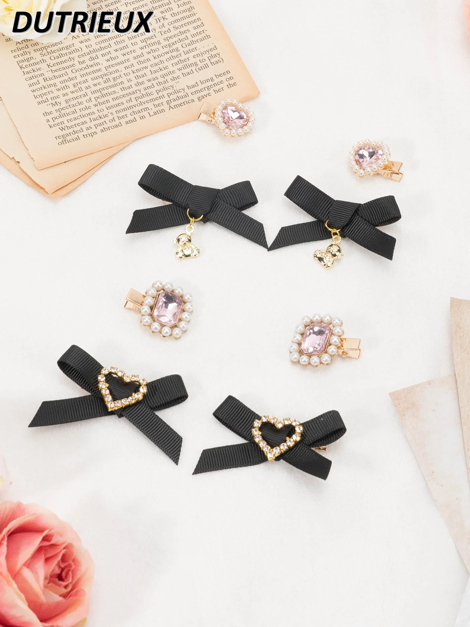 Hair Accessories for Women Barrettes Sets Mine Mass-Produced Japanese Lolita Sytle Girl Butterfly Hair Clips Heart Bow Hair Bows