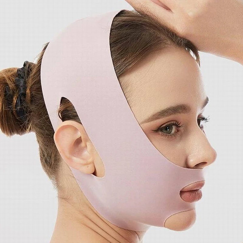 Masque de sommeil sculptant le visage réglable, respirant, élastique, V, Bandage amincissant, soins de la peau, Lifting, raffermissement, outils Anti-rides