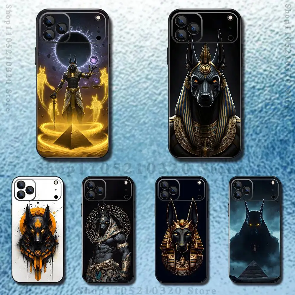 

Egypt Anubis Phone Case For iPhone 17,16,15,14,13,12,11,Pro Max,XSX,,XR,SE,Mini,8,7,Soft Silicone Black Cover