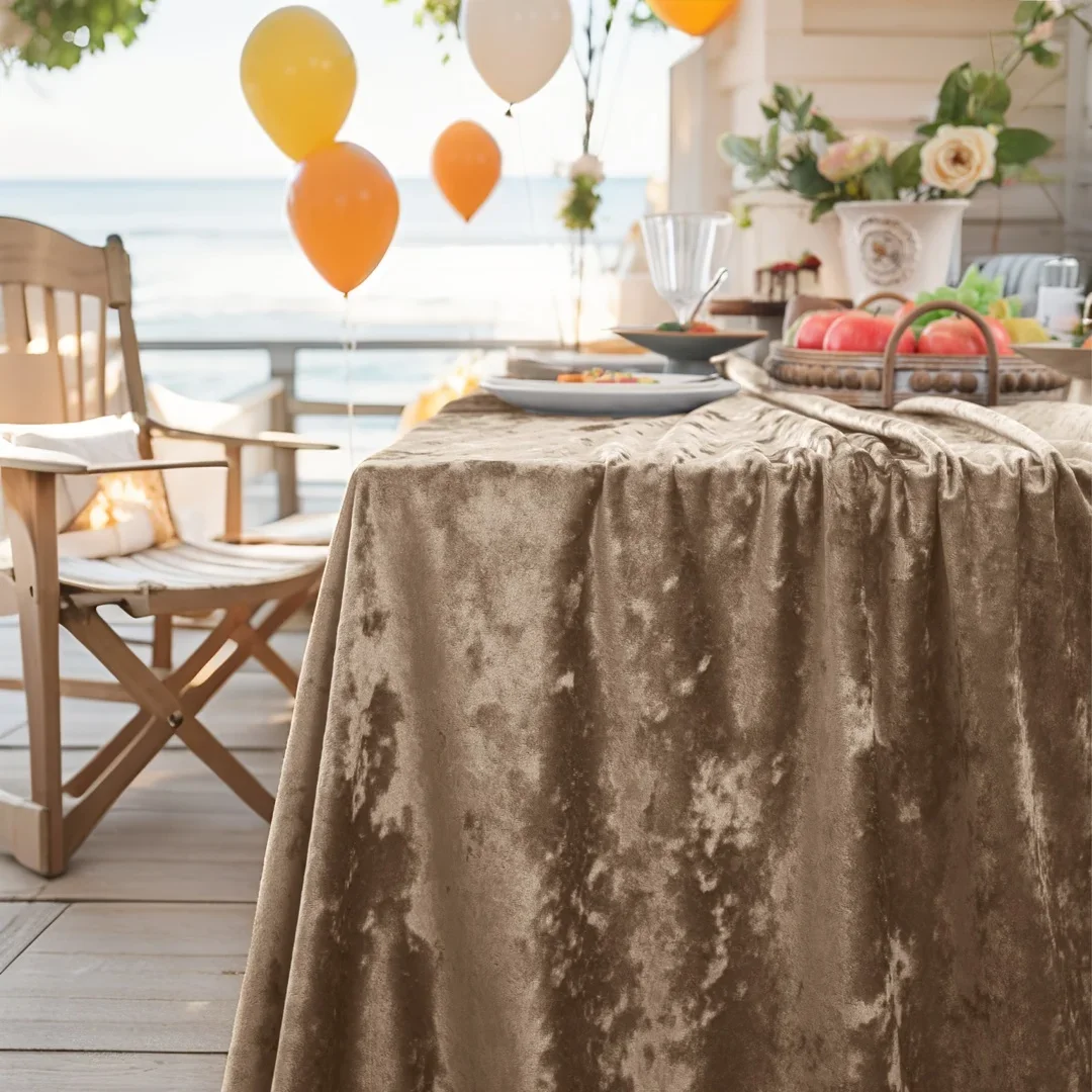 

1 PC Luxury Crushed Velvet Rectangular Tablecloth Soft And Durable, Elegant Table Setting, Christmas, Themed Party