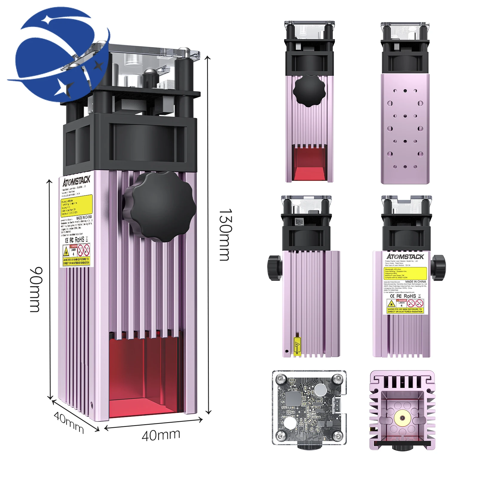 yyhc New ATOMSTACK M40 40W laser Engraver General Purpose Machine Accessories for Engraving Metal Cutting Wood PVC CNC Router