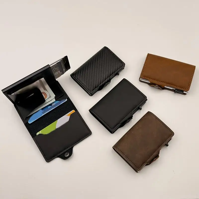 Multifunktionale Bankkarten-Geldbörse für Damen und Herren mit RFID-Blockierung, Metall-Aluminium-Ausweiskartenhalter, Modische Geschäftsbrieftasche – Detail 4