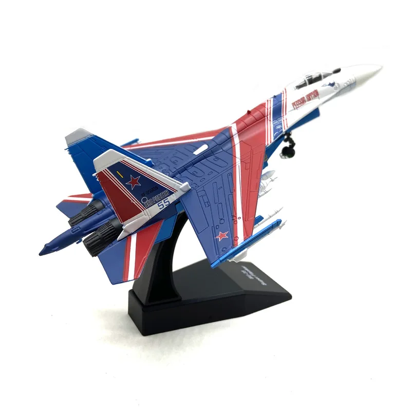 1:100 SU-35 Russian Knights Fighter Jet Diecast Airplane Model Alloy Military Aircraft Finished Display Collectible Gift Toy
