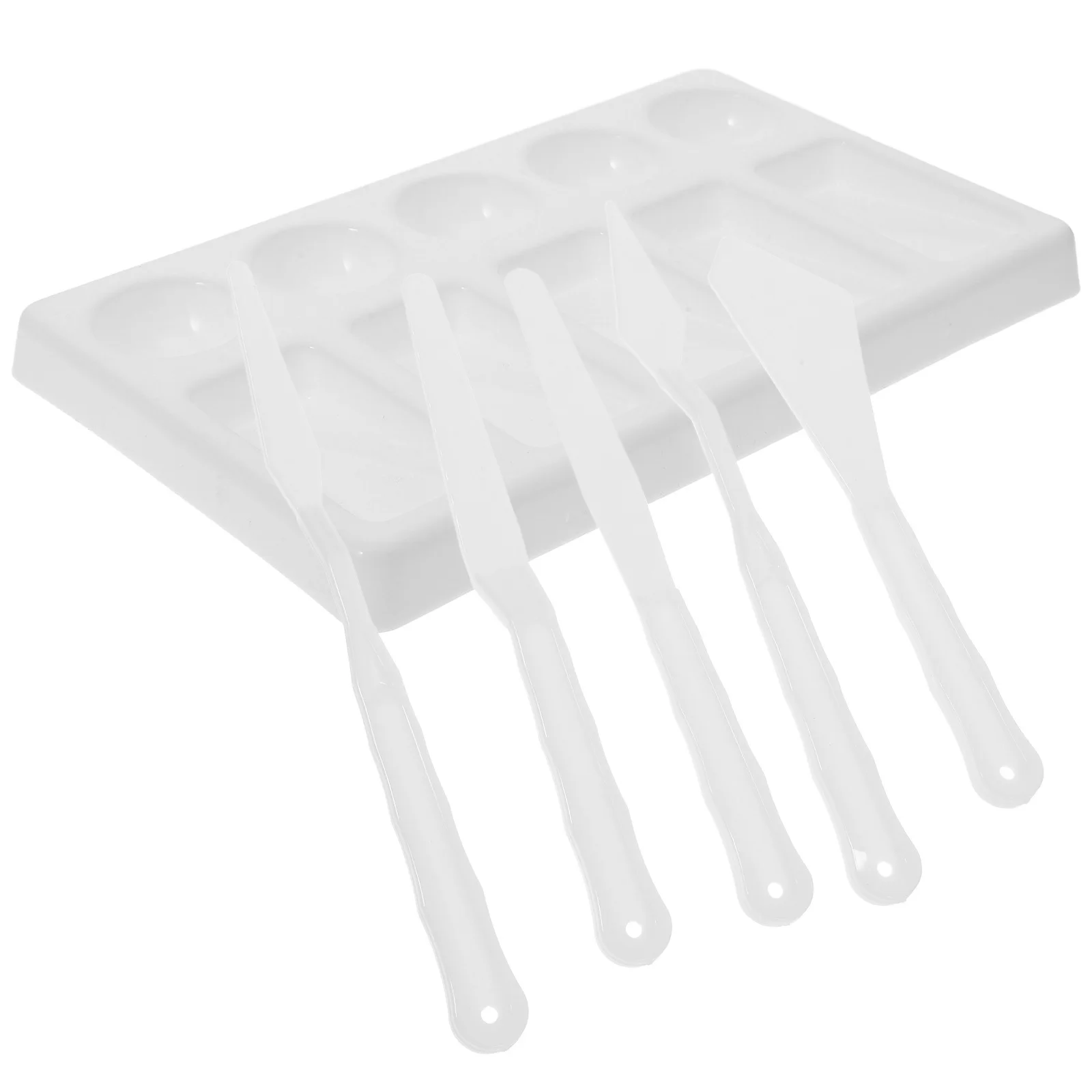 

Plastic Paint Spatula Palette Set Versatile Durable Painting Tools for Oil Gouache Watercolor Artists Mixing Tray