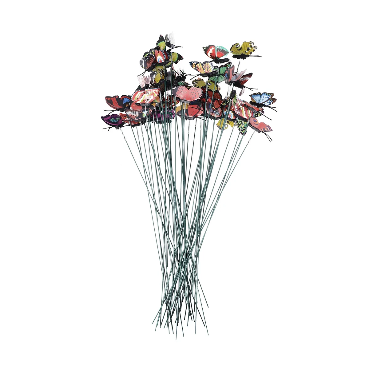 

50 Pcs Artificial Butterfly Decoration PVC Material Outdoor Greenery Centerpieces Grassland Decor Butterfly Stick