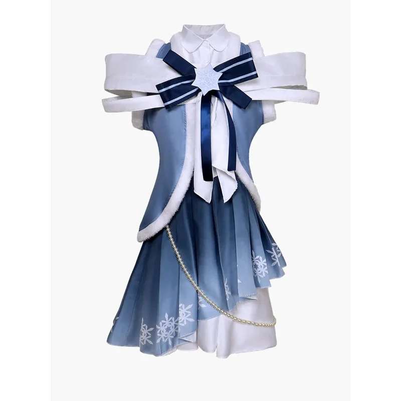Hot 2025 Snow Cosplay Costume Anime Mikuu Winter Lolita Dress Hairwear Wig Halloween Party Carnival Outfit for Women Girl ir;l5