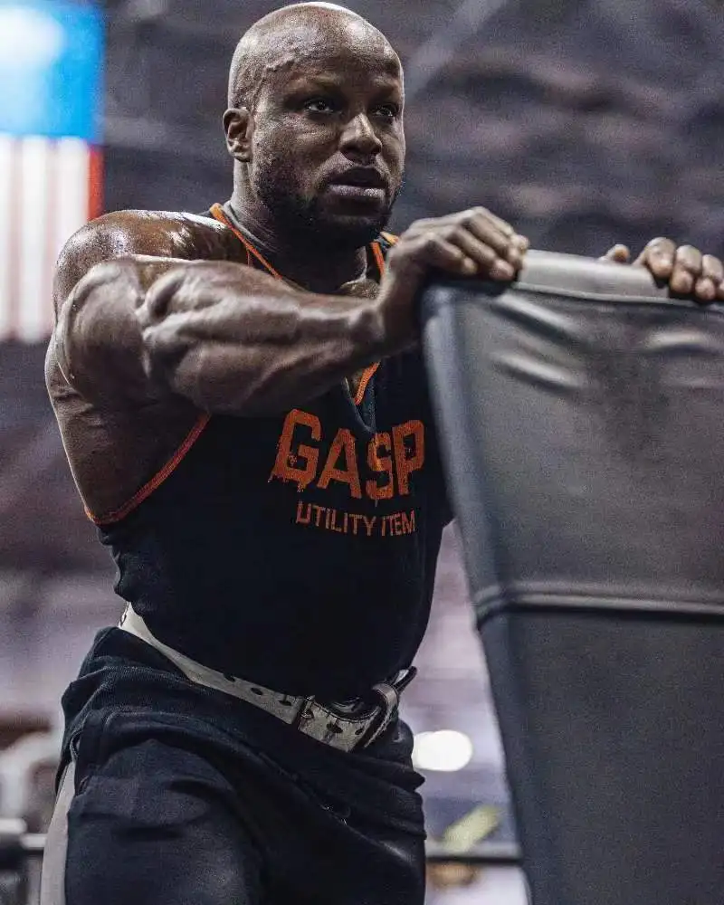 

GASP American Sle Fitn Tank Top Men's Cotton Sweatirt Summer Base Slim Svel T-irt Sports Casual Breathable