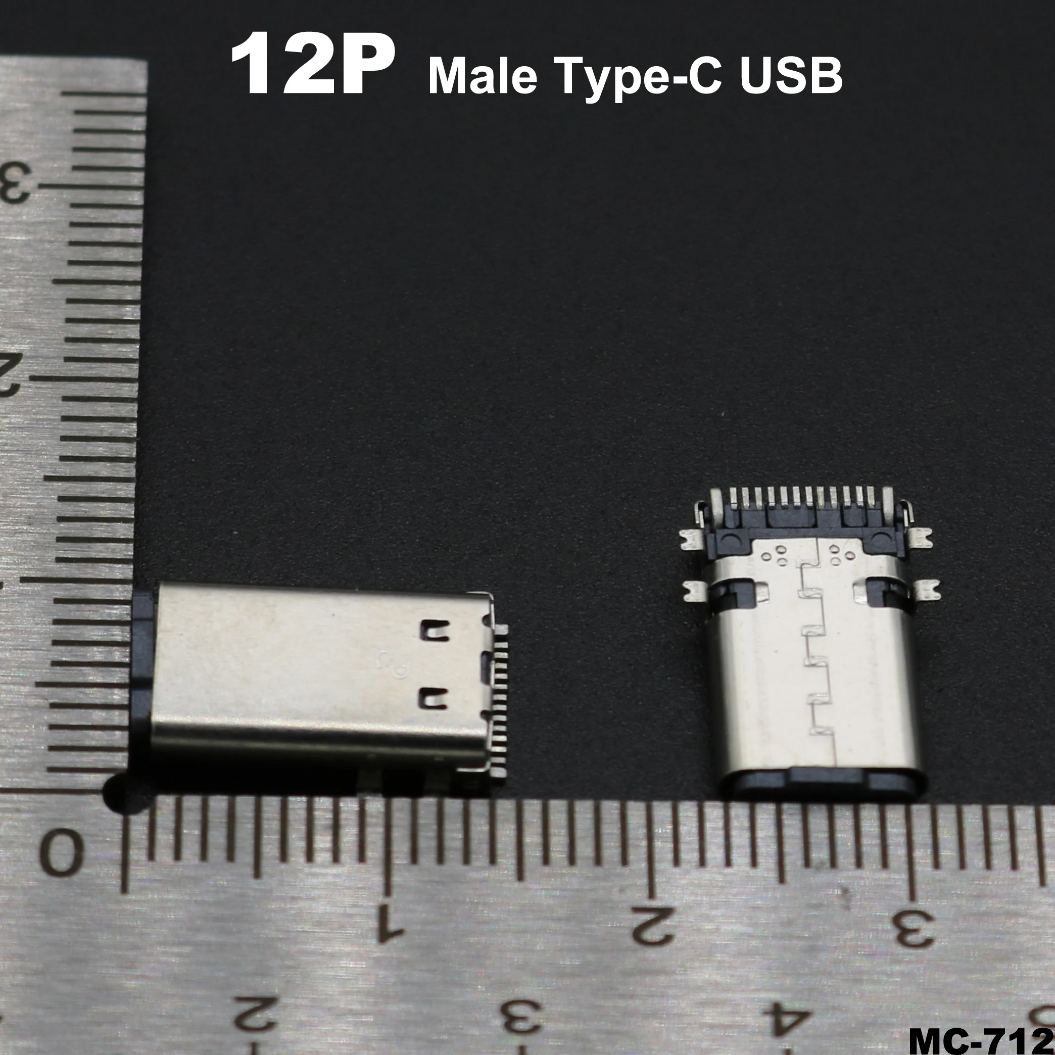 1pcs 5A 12Pin 13MM Type-c USB Male Plug SMD Type USB C Charging Head Test Board DIY Laptop Notebook Charge Socket Connector 12P