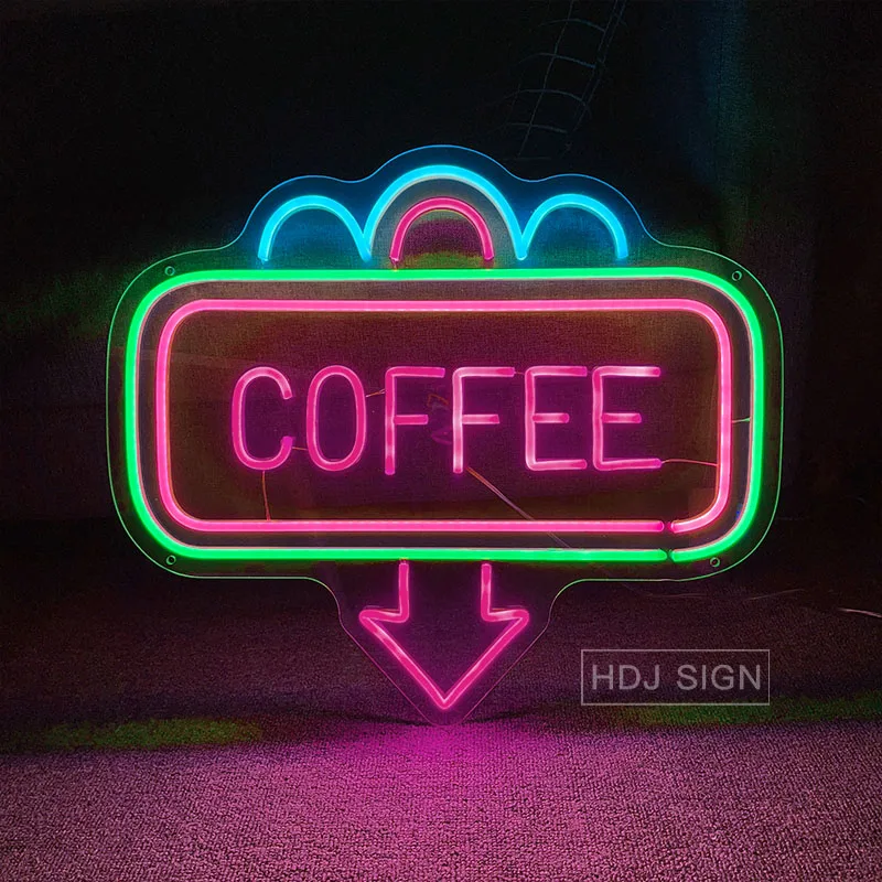 Coffee Shop Neon Sign Led Acrylic Custom Light Coffee Shop Studio Mobile food truck Club Party Restaurant Room Decorate Wall