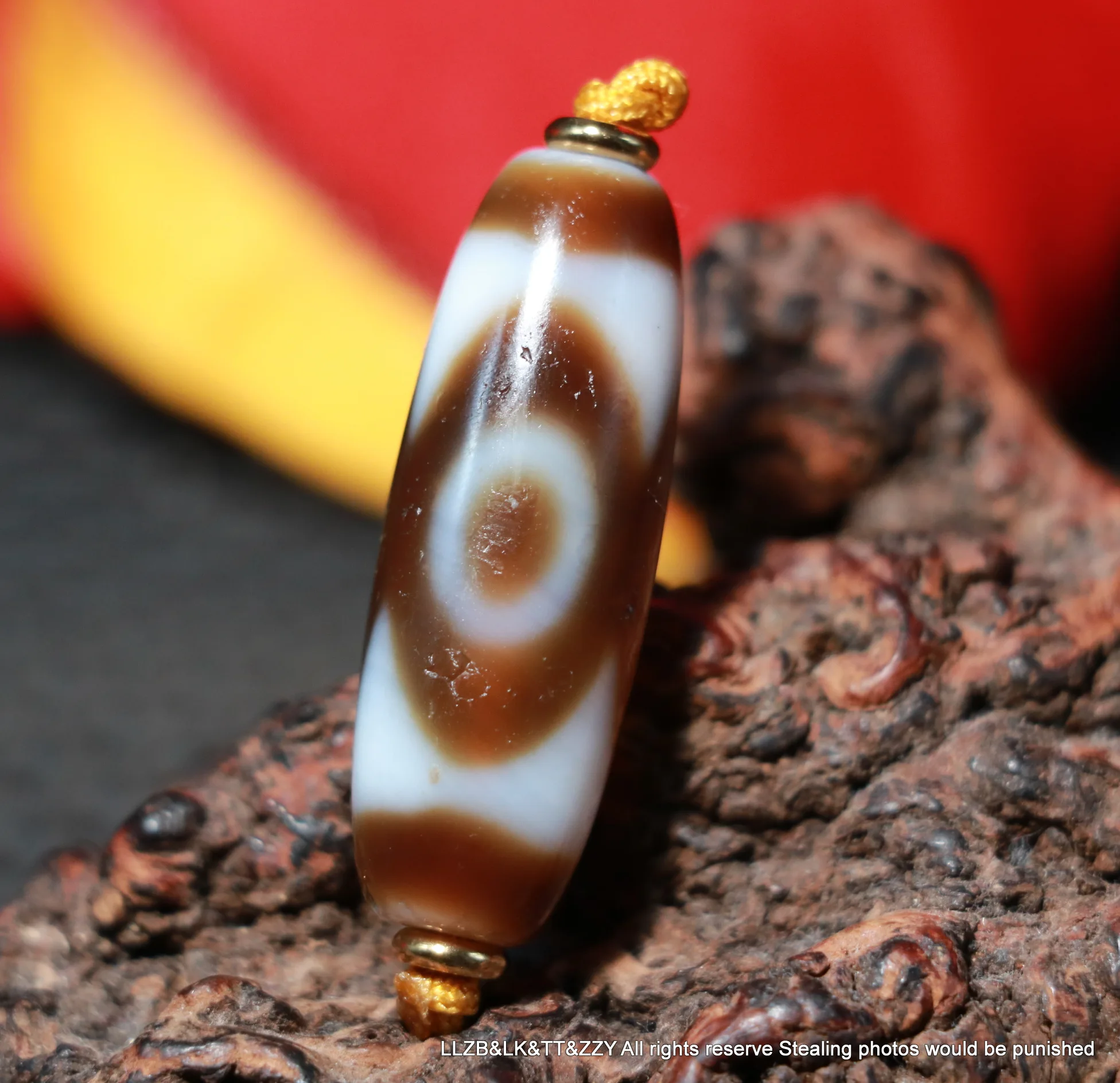 Magic Energy Tibetan Top Old Agate Tiger Tooth 3 Eyed dZi Bead Totem Fit For Bracelet LKbrother UPD0703A36