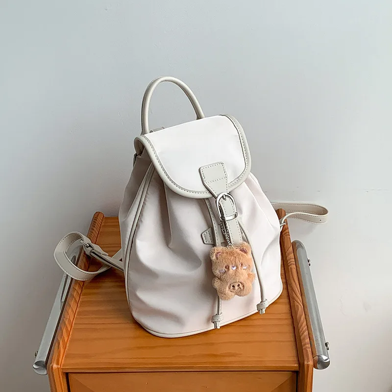 

Drawstring nylon backpack for women, simple waterproof and casual backpack college students school backpack women travel bag