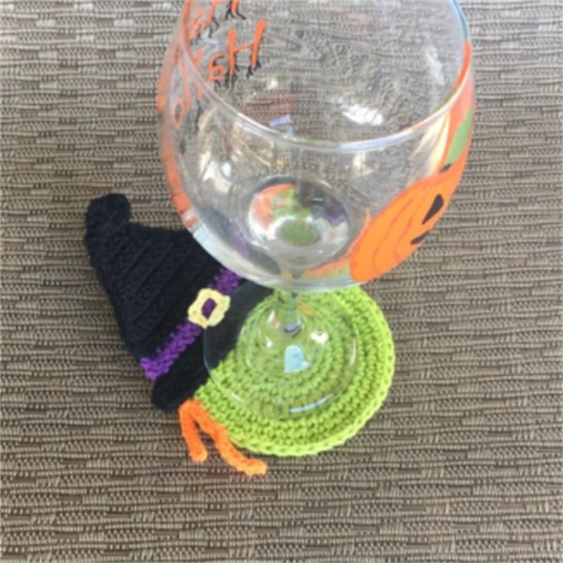 Cross-border sales pure hand knitting Wizard hat style coasters Design Kitchen Coffee Heat-resistant Non-slip Table Protection