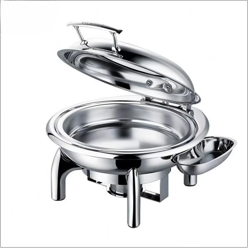 Juego De Buffet De Hotel De alta calidad, calentador De alimentos hidráulico De 6 litros, tapa De vidrio, compra en línea, cocina, Catering, platos para frotar, estilo De Lux