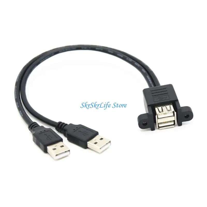 E65E USB 2.0 A Extender Cable with Panel Mount Screw Lock 30mm Spacing