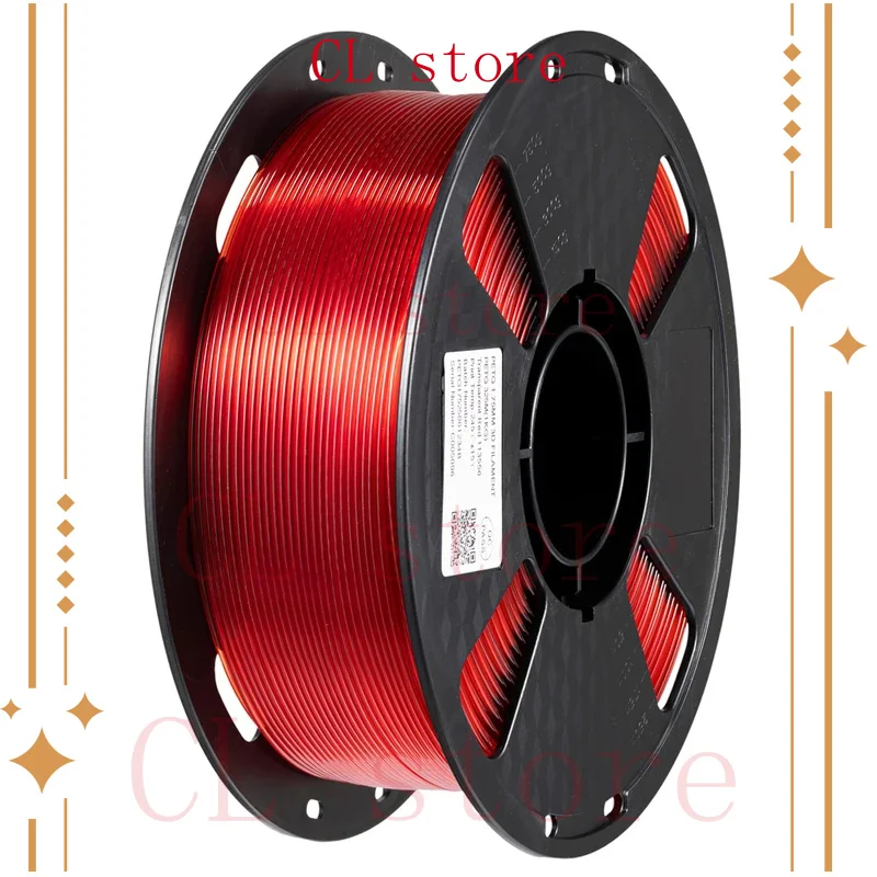 

3D-нить, прозрачная нить PETG, 1,75 мм, 1 кг, 2,2 фунта, PETG, прозрачный красный, обновление 3D-принтера, более прочность, расходные материалы