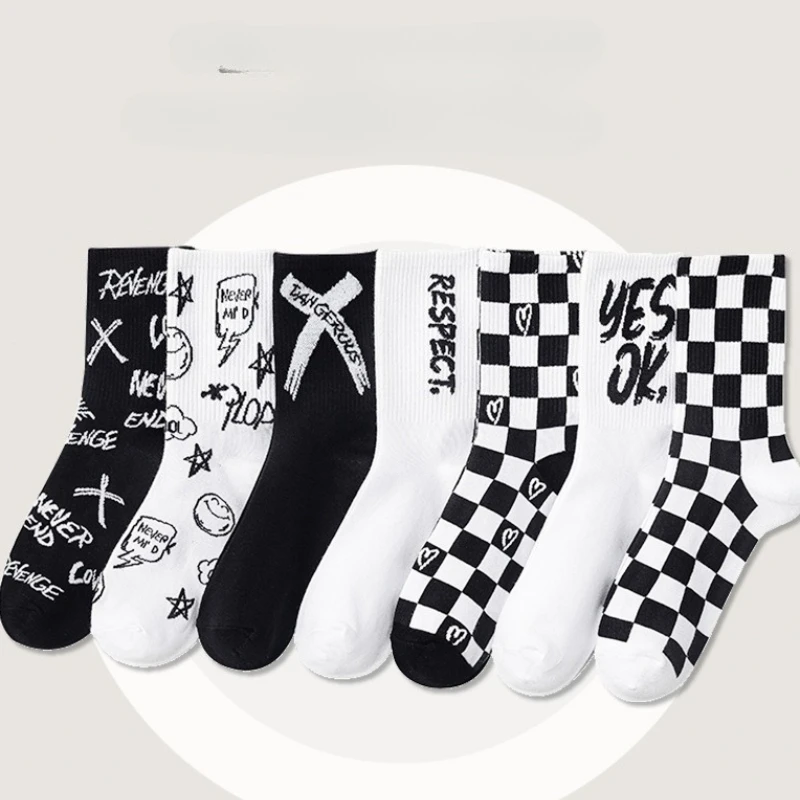 

1/7 pairs Women's Spring Summer Fashion Versatile mid tube socks Casual Comfortable Sports Long Socks Simple Women's Long Socks